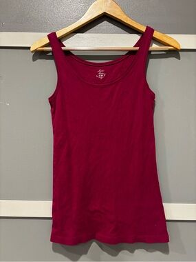 LOFT Women's Ribbed Tank Top - Deep Berry